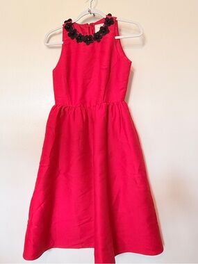 kate spade Red Midi Dress with Black Floral Neckline